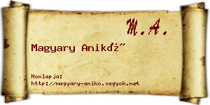 Magyary Anikó névjegykártya